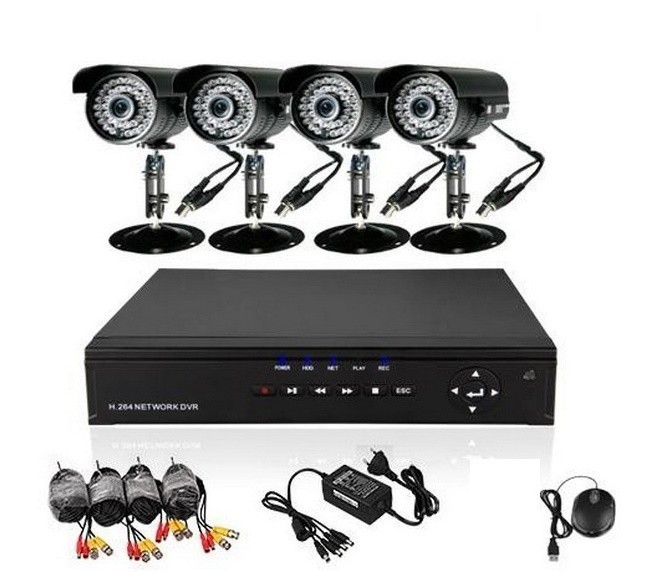 Biztonsági kamera rendszer, térfigyelő kamerák, megfigyelő kamerák ( 4 kamerás megfigyelő rendszer)
