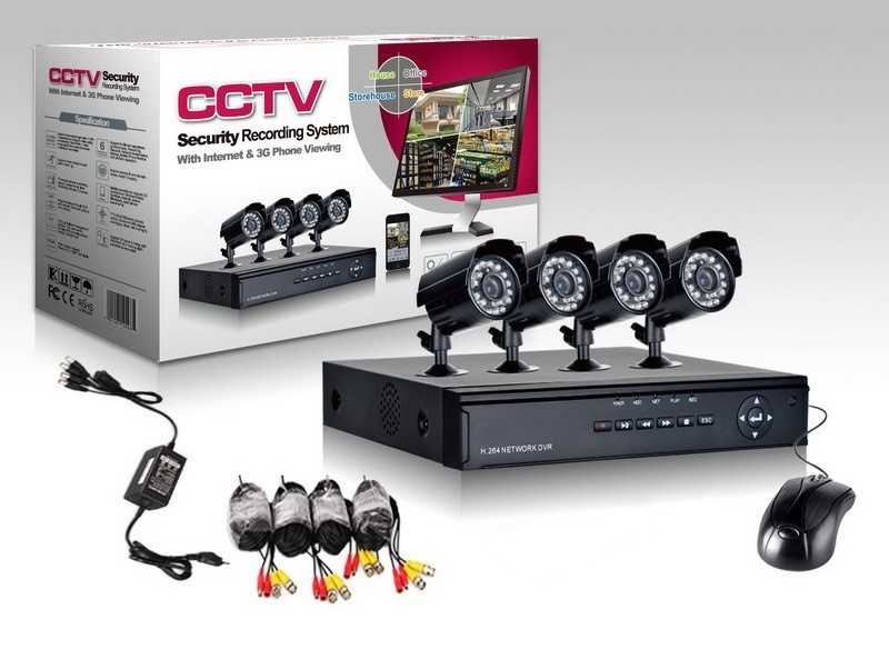Biztonsági kamera rendszer, térfigyelő kamerák, megfigyelő kamerák ( 4 kamerás megfigyelő rendszer)