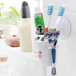 Praktikus fürdőszobai fogkefe és borotva tároló