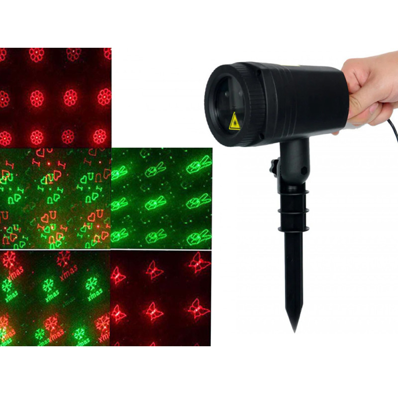 Kerti LED projektor karácsonyi mintákkal