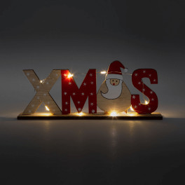 Fa karácsonyi LED-es polcdísz