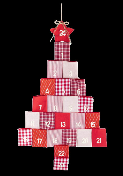 Karácsonyfa alakú textil adventi naptár