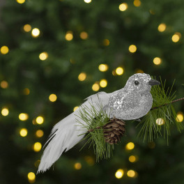 Csillogó madár karácsonyi díszcsipesz