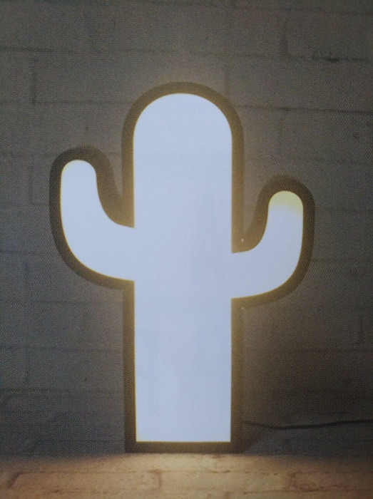 TotalGift kaktusz alakú lámpa és tábla