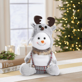 Aranyos ülő hóember karácsonyi dekor