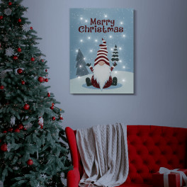 Manós karácsonyi LED fényű hangulatkép, 30x40 cm