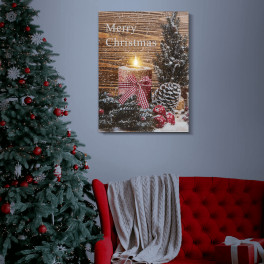 Karácsonyi LED fali hangulatkép, 40x30 cm