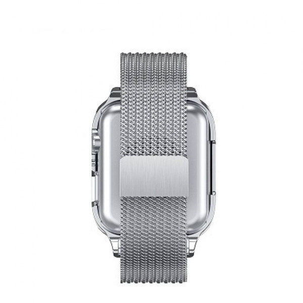 USAMS ZB68IW2 Apple Watch ezüst mágneses fém szíj és tok (44MM)