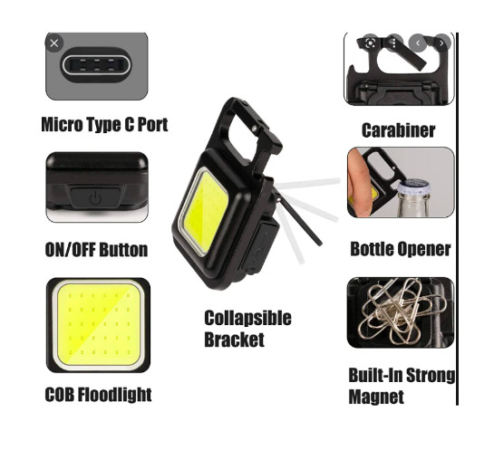 Multifunkcionális mini LED kulcstartó