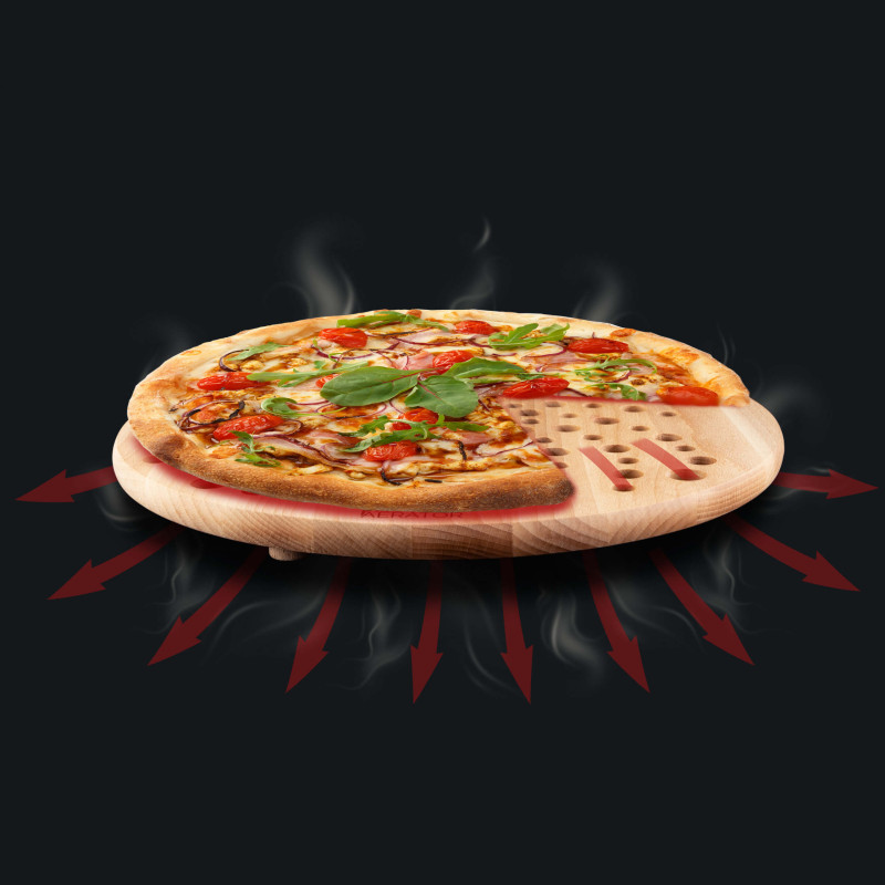 Fa pizza vágódeszka levegőztető lyukakkal