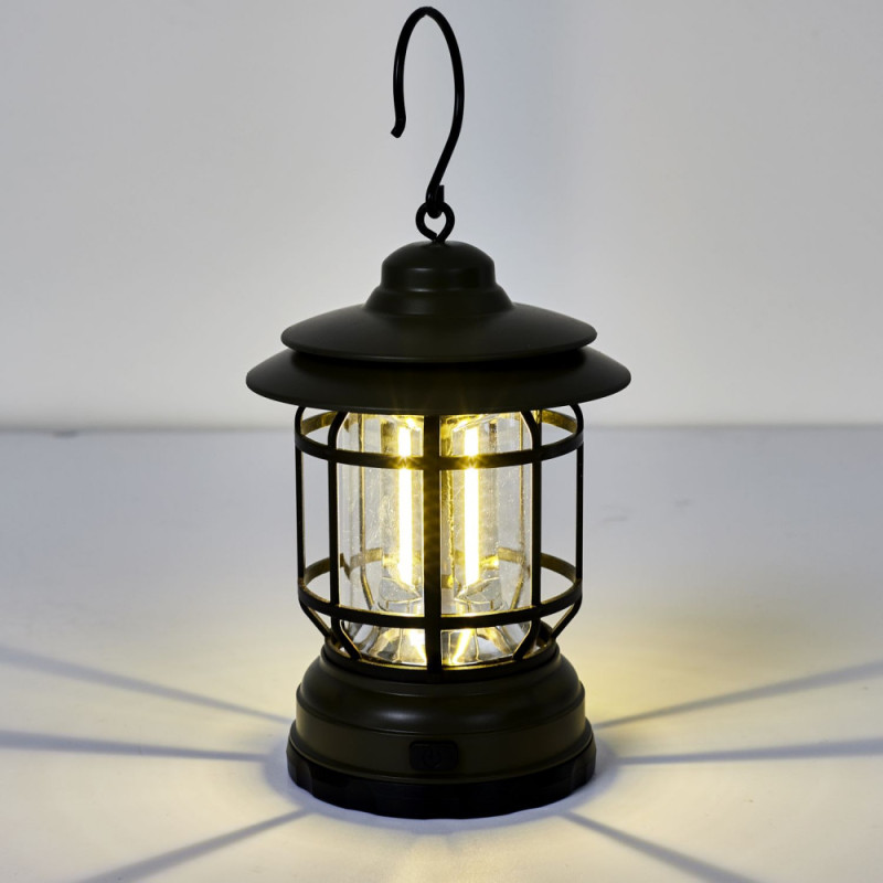 Hordozható COB LED retro camping lámpa