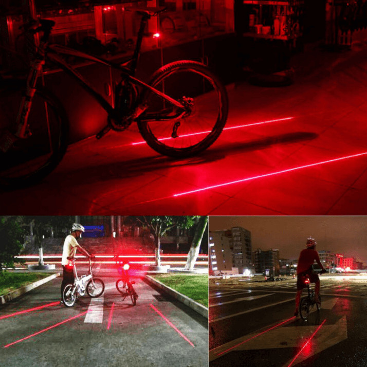 Hátsó kerékpár LED lámpa lézerrel