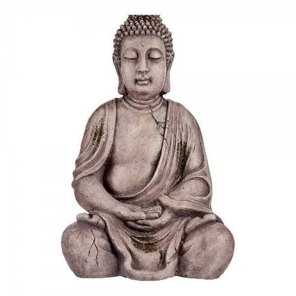 Dekoratív kerti figura Buddha, szürke
