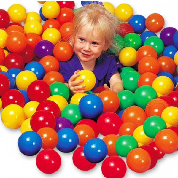 100 db-os műanyag labdák vidám színekben
