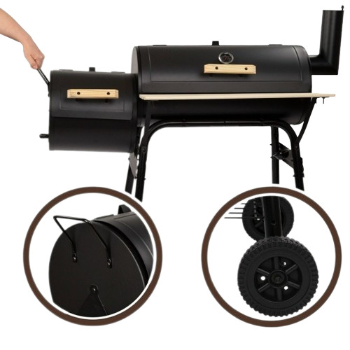 AKTIVE BBQ Faszenes grillsütő kerekekkel