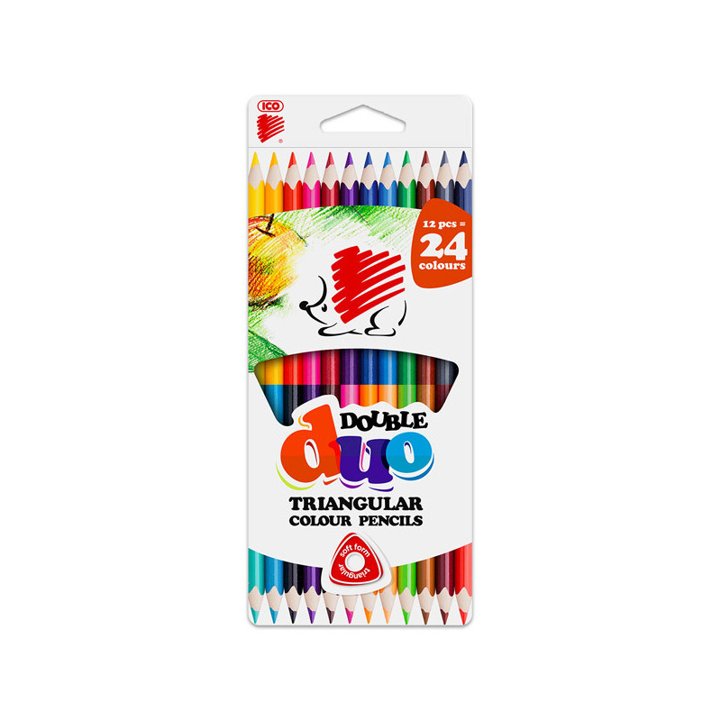 ICO kétvégű színes ceruza készlet - 12 darab