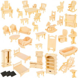 Kruzzel: Játék fabútor készlet - 34 darab