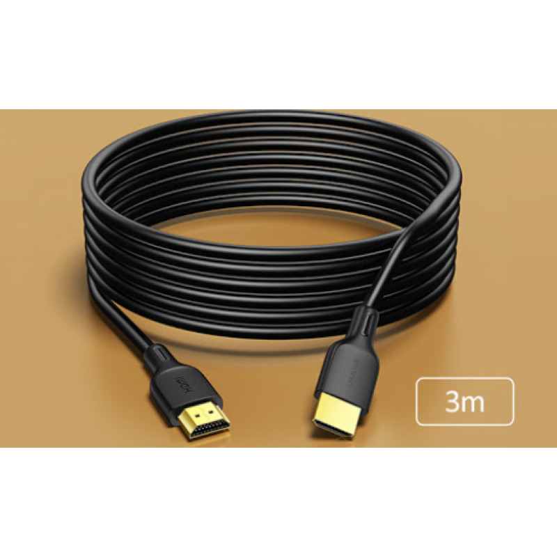 USAMS HDMI 2.0 Kábel High Speed 3D, 4K kompatibilis, aranyozott csatlakozófejekkel 3M