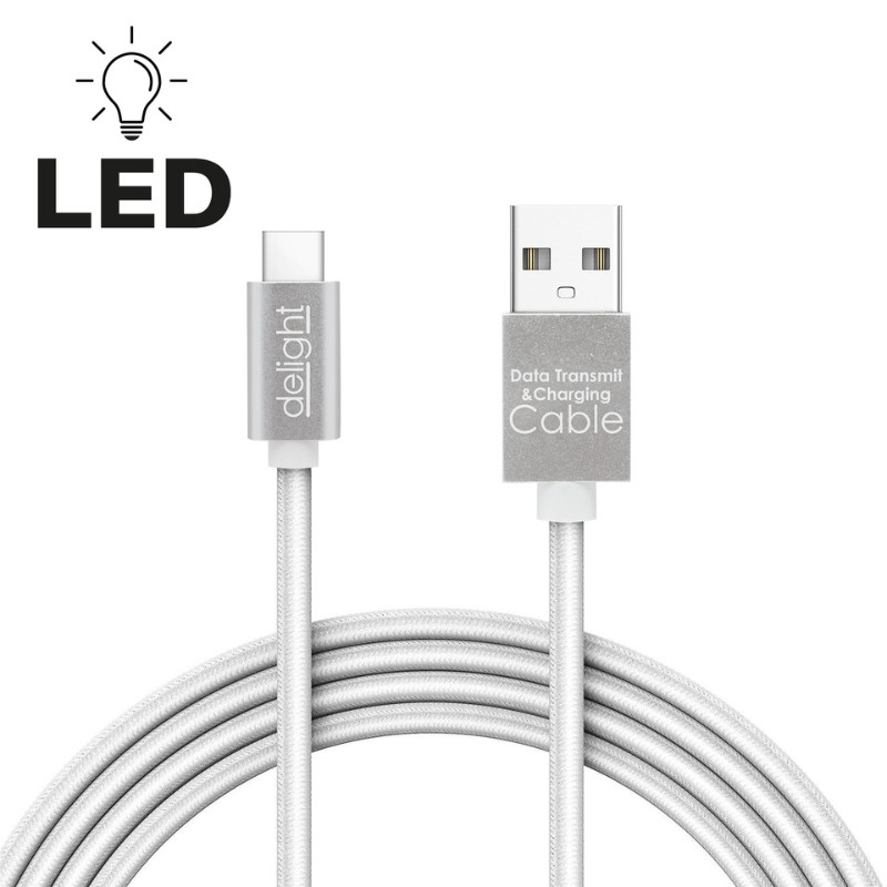 Delight LED-es USB Type-C töltőkábel