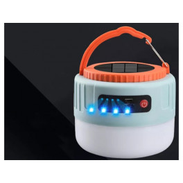 Napelemes utazó lámpa kempingezéshez USB LED távirányítóval