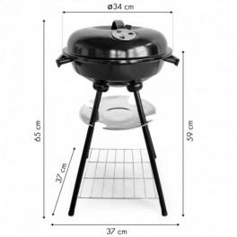 Kerti grill védővel és hamutálcával - BBQ sütő kerti használatra, fedéllel és hamuzsákkal