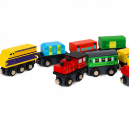 Fa vasúti vonat, 13 elemes, gyerekeknek, játék, kiegészítők, kreatív, szórakoztató, vasút modell, fa játék, vonatpálya