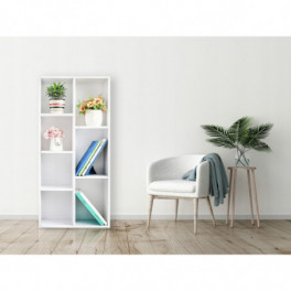 Fehér modern otthoni fiókos szekrény, szekrény és könyvespolc a nappaliba