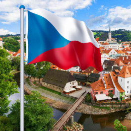 Zászlótartó rúd kétoldalas 90x150cm cseh zászlóval