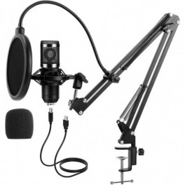 Asztalra szerelhető stúdió mikrofon, USB csatlakozóval