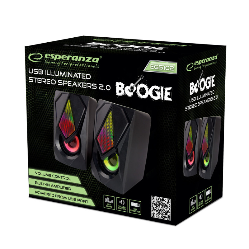 Esperanza szivárvány Boogie LED USB hangszórók 2.0 - EGS102