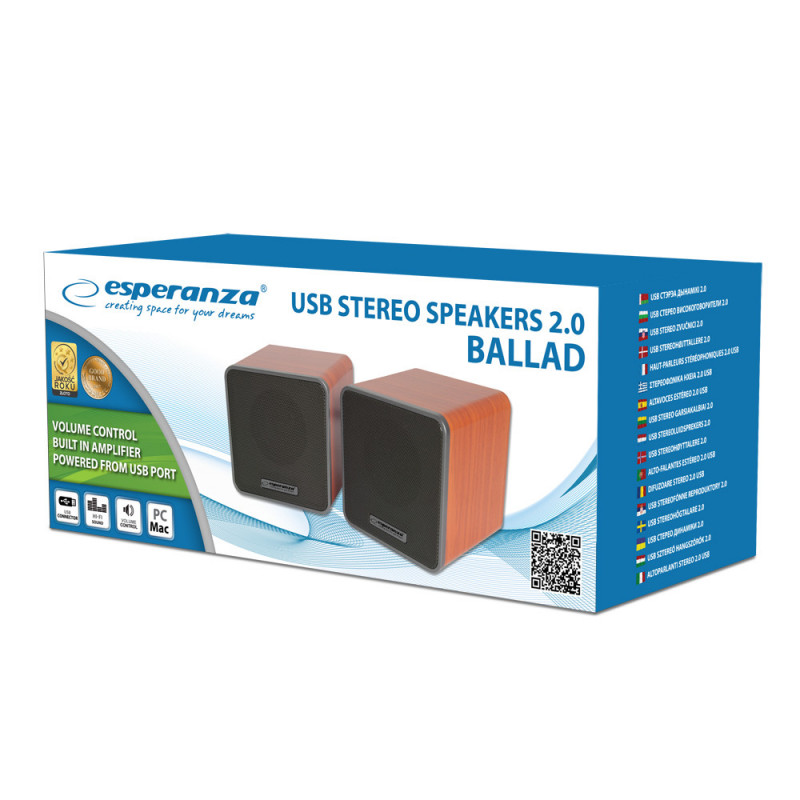 Esperanza 2.0 USB hangszórók - Ballad típusú - EP152