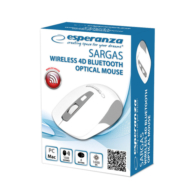 Esperanza vezeték nélküli Bluetooth optikai egér 4D Sargas - Kényelmes és precíz egér a mindennapi használathoz - EM130W