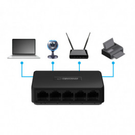 Esperanza Ethernet Switch - 5 Port, 10/100 Mbps, Flux Control - ENS101