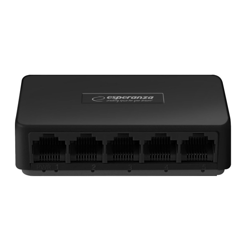 Onyx 5 portos Ethernet Switch - Esperanza, 10/100/1000 támogatással - ENS103