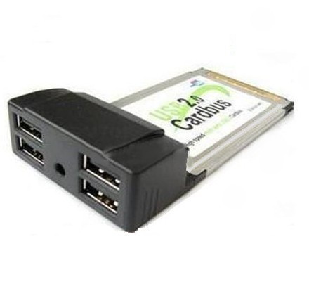 PCMCIA USB 2.0 CARD adapter 4 Port USB HUB laptophoz