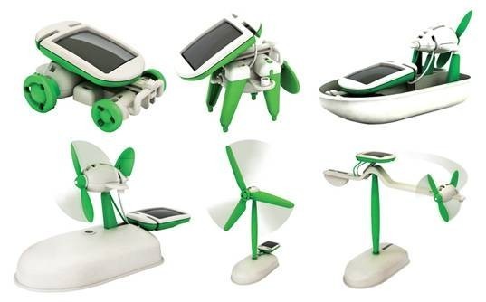 6 az 1-ben napelemes solar Robot Készlet napelemes játék 