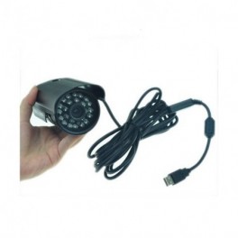 digitális CCD kamera kültéri Fekete USB vízálló 24 LED CCTV IR éjjel látó