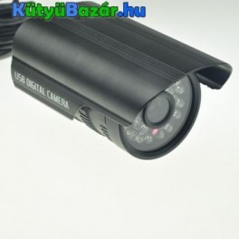 digitális CCD kamera kültéri Fekete USB vízálló 24 LED CCTV IR éjjel látó