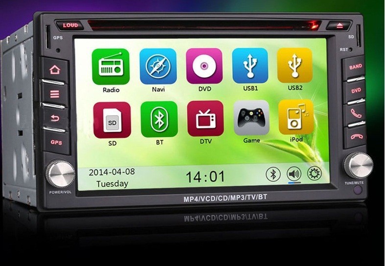 6.2" HD Érintőkijelzős Autós DVD 2 DIN multimédiás fejegység GPS csatlakozás lehetőségével