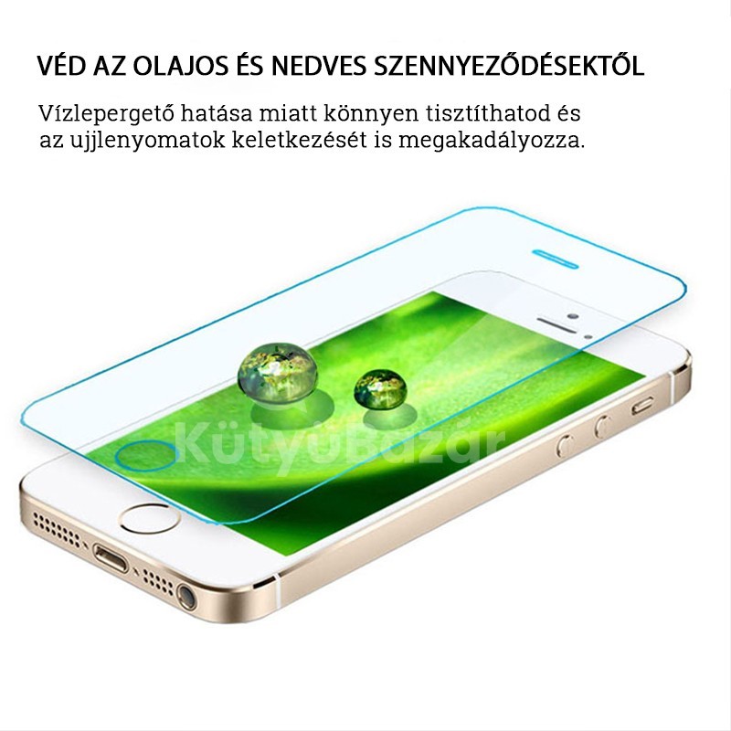 iPhone 5 5S 5C tempered glass strapabíró edzett üvegfólia - védd a kijelzőt