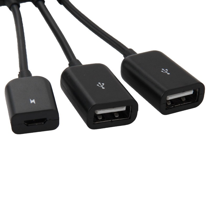 3 az 1-ben Micro USB HUB DUPLA USB 2.0 OTG ADAPTER