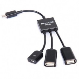 3 az 1-ben Micro USB HUB DUPLA USB 2.0 OTG ADAPTER