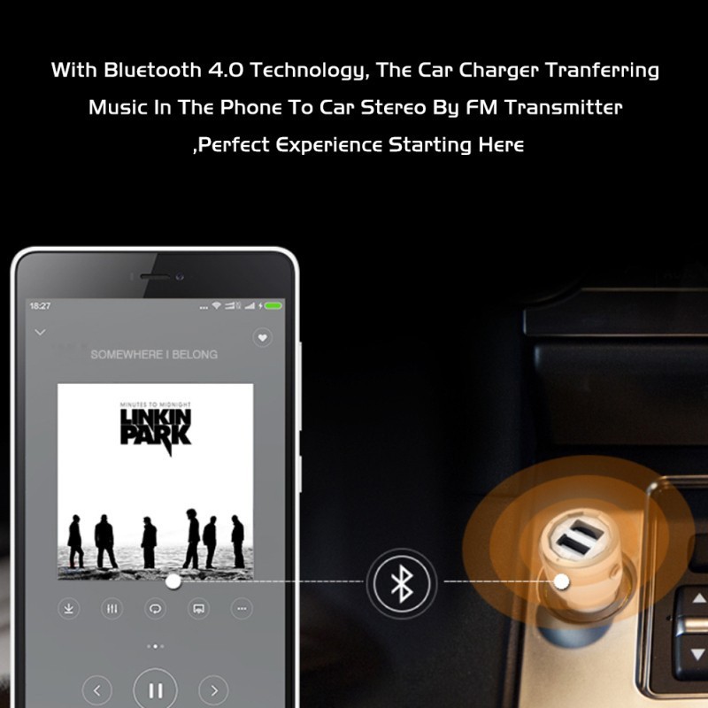 Bluetooth FM transmitter USB bemenettel