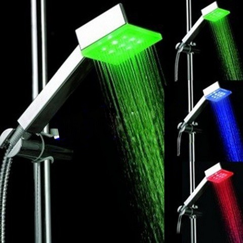 Hőszenzoros színváltós Cube LED zuhanyfej