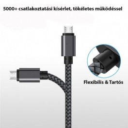 Extra strapabíró 1 méteres MicroUSB gyorstöltő és USB adatkábel