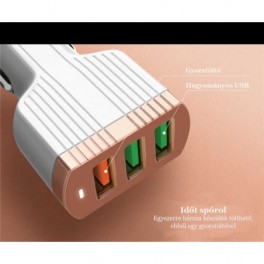 LDNIO C702Q Szivargyújtóba helyezhető USB gyorstöltő QC 3.0