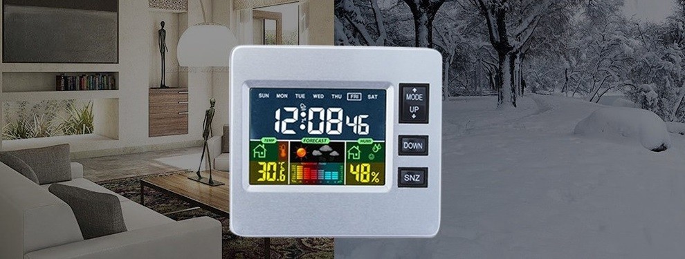 Multifunkciós LCD kijelzős időjárás állomás és asztali óra