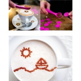 Kávé és palacsinta díszítő kanál - 16 db dekorációs mintával