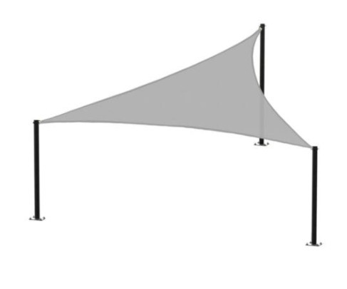 Háromszög alakú napvitorla, 3,6 méter, szürke 