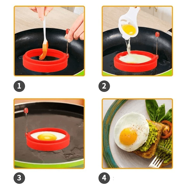 Tapadásmentes tojás és palacsinta készítő gyűrű
